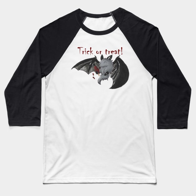 Vampire's Treat (With Text) Baseball T-Shirt by KristenOKeefeArt